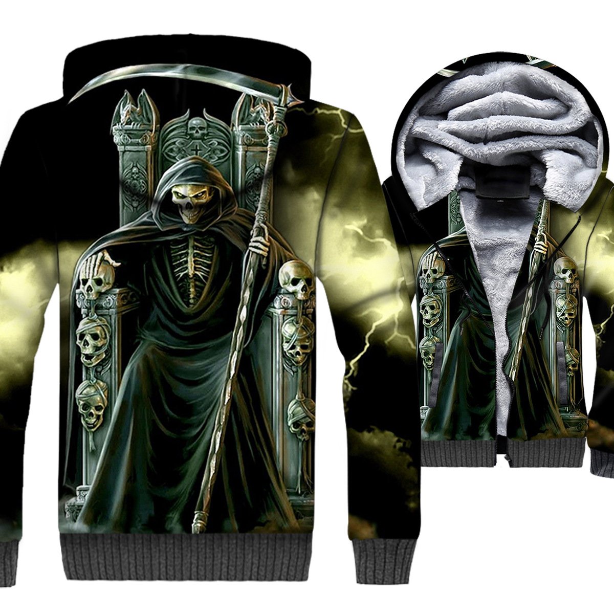 Ghost Rider Jackets – Ghost Rider Series Night Magic Skull Super Cool 3D Fleece Jacket