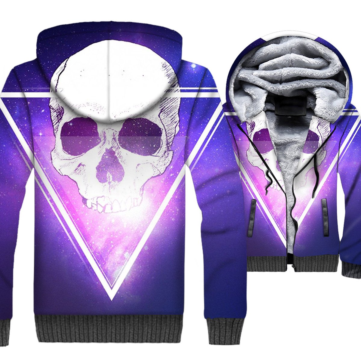 Ghost Rider Jackets – Ghost Rider Series Blue Skull Terror Super Cool 3D Fleece Jacket