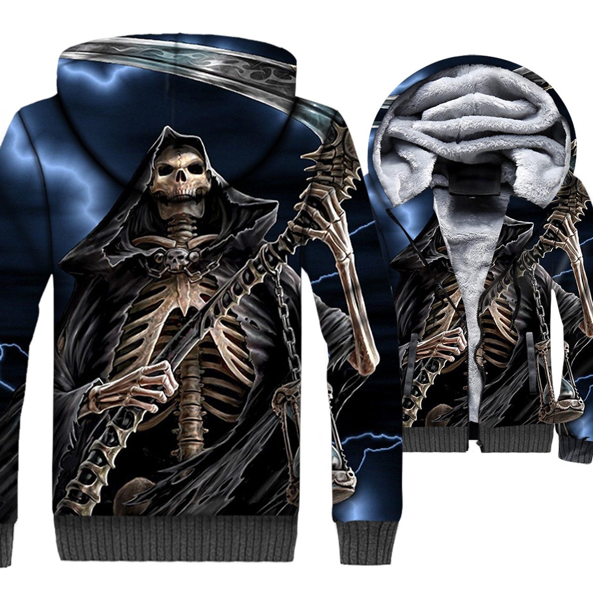 Ghost Rider Jackets – Ghost Rider Series Devil Messenger Skull Super Cool 3D Fleece Jacket