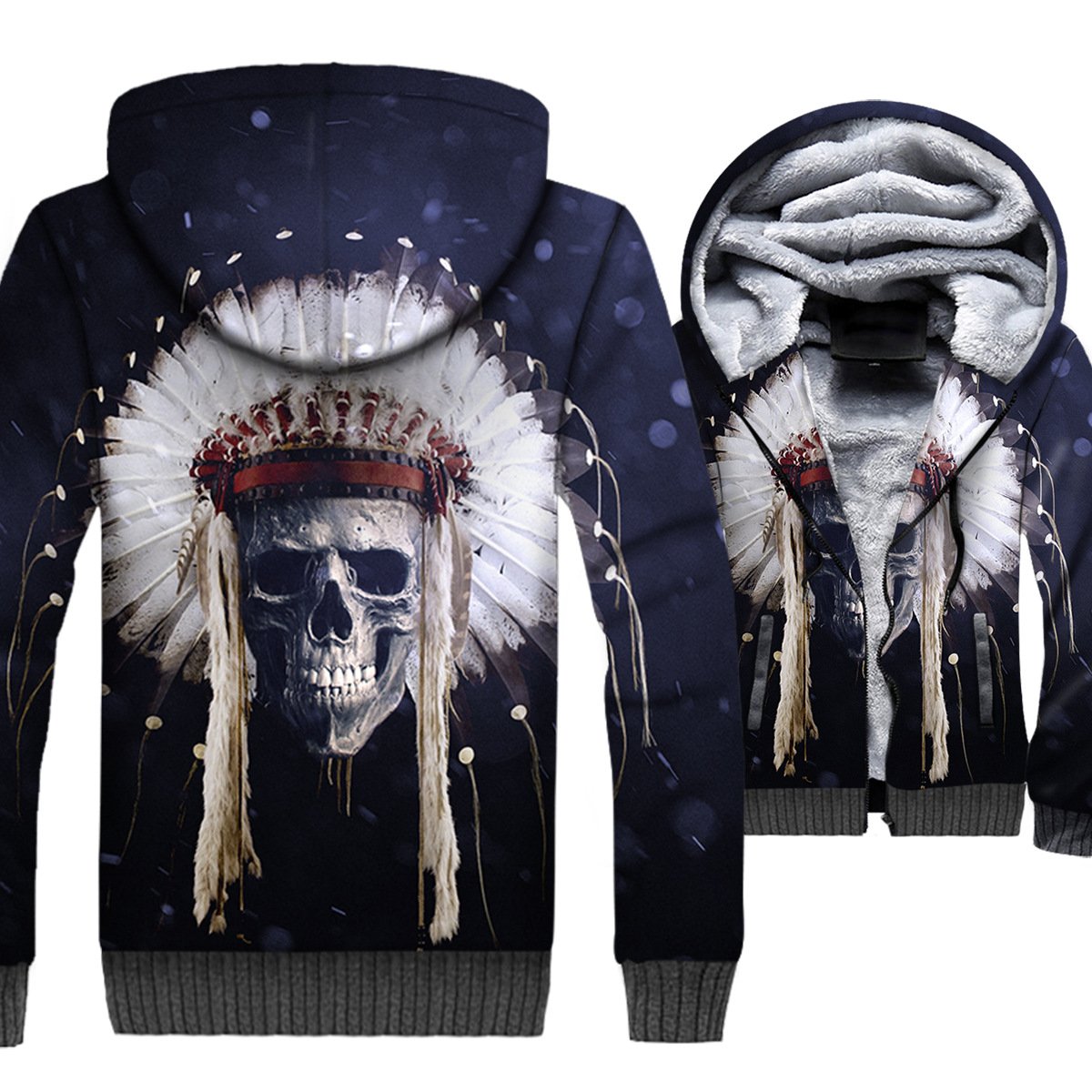 Ghost Rider Jackets – Ghost Rider Series Skull Tribe Super Cool 3D Fleece Jacket