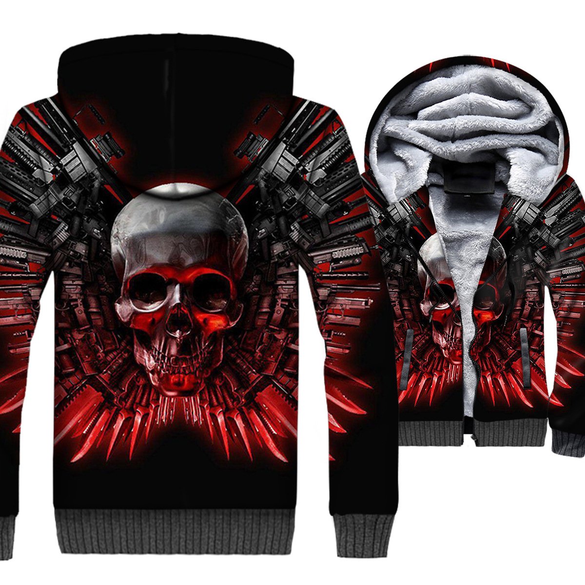 Ghost Rider Jackets – Ghost Rider Series Devil Skull Super Cool 3D Fleece Jacket