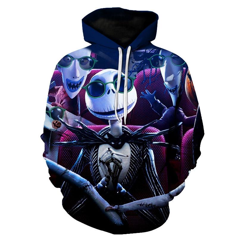 Halloween Jack Skellington and Ghost puppy 3D Printed Hoodie