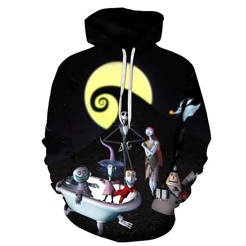 Halloween Jack Skellington and Naughty ghost 3D Printed Hoodie