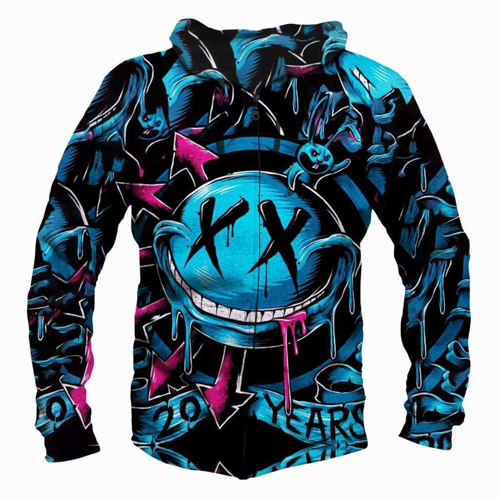 Funny Blink 182 Hoodies – Zip Up Demon Black 3D Hoodie