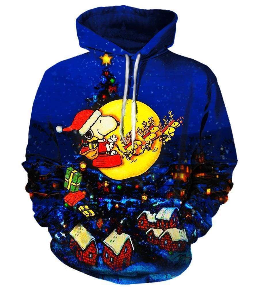 Christmas Snoopy Peanuts Hoodies – Pullover Blue Hoodie