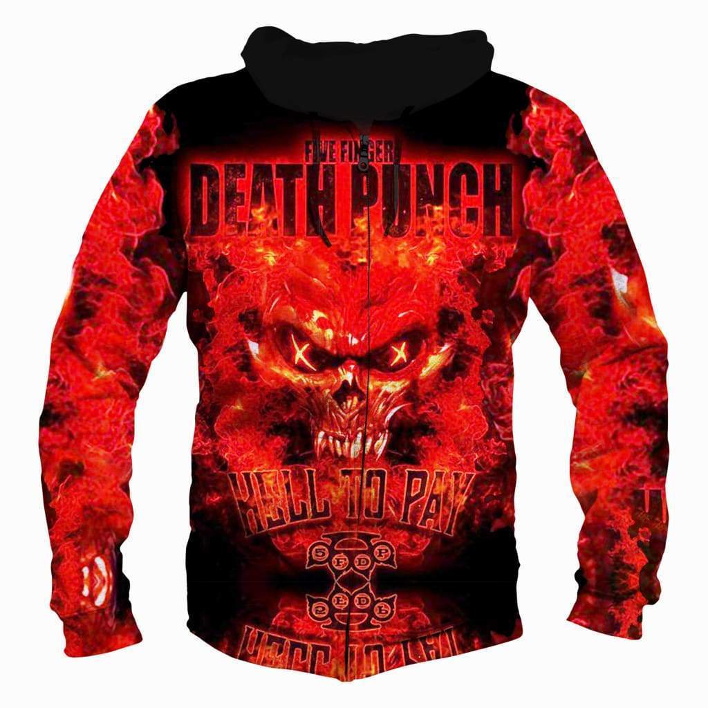 Five Finger Death Punch Hoodies – Five Finger Death Punch Zip Up 3D Hoodie