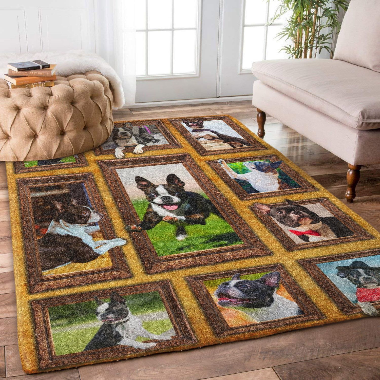 3d Boston Terrier HN1001002R Rug