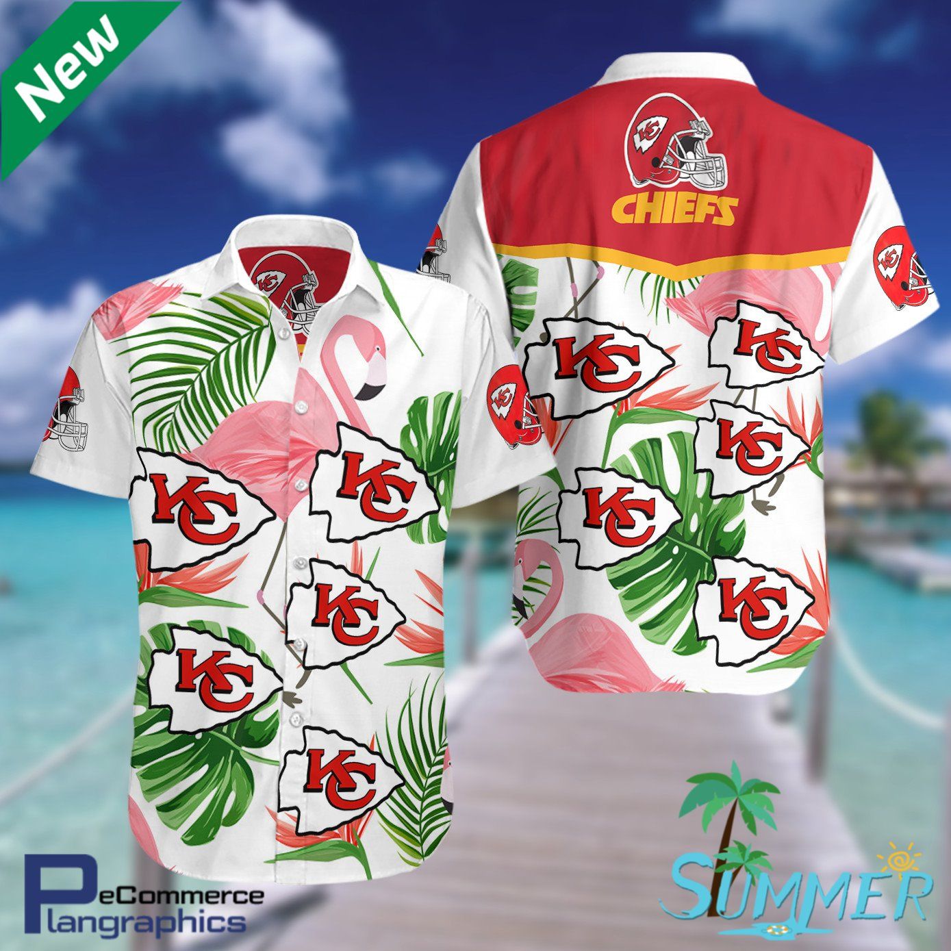 Kansas City Chiefs AOP Aloha Shirt Button-up T-shirt Hawaiian Aloha Shirt Hawaiian Shorts Beach Short Shirt