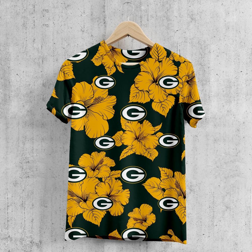 Green Bay Packers Tropical Floral T-Shirt