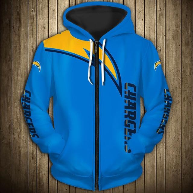 Los Angeles Chargers Flag Zipper Hoodie
