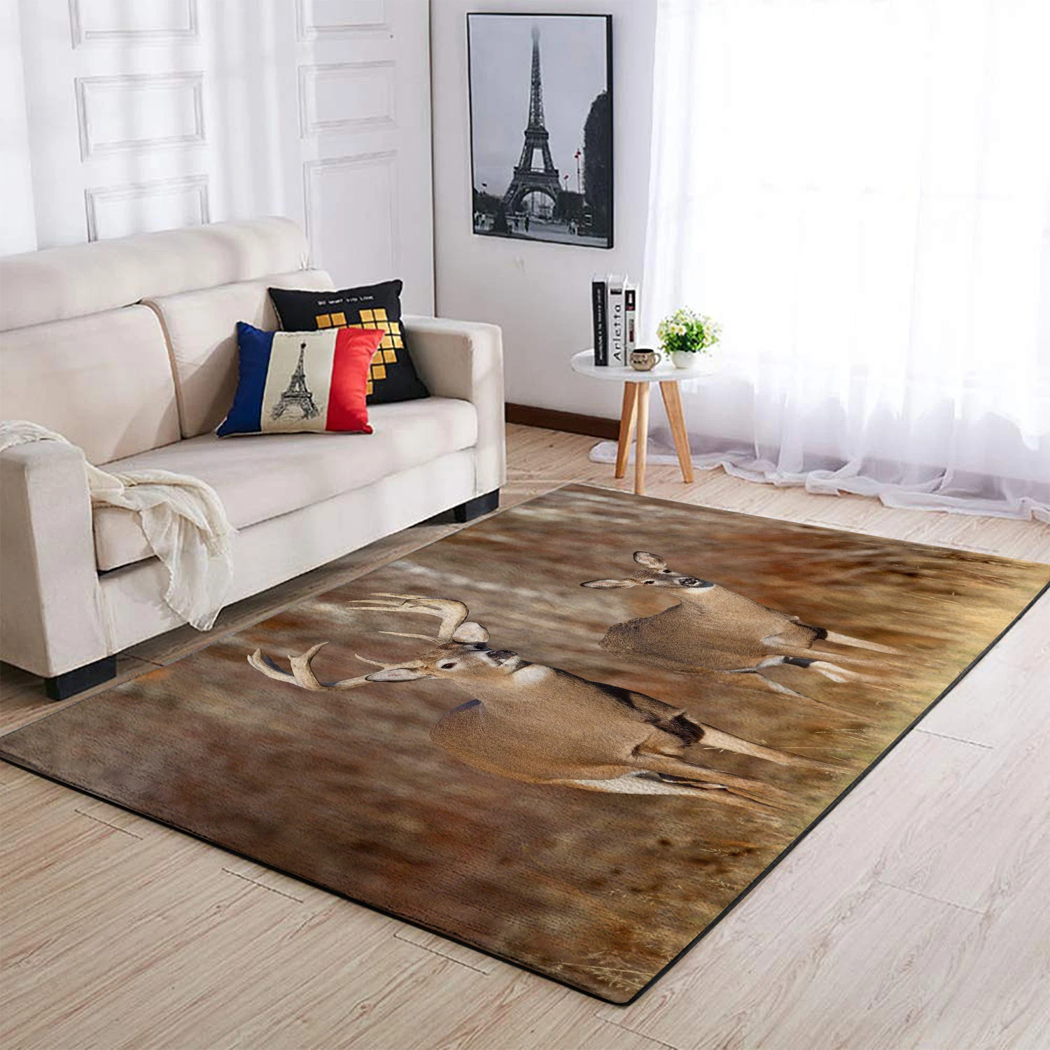 Deer Hunting Anti-Skid Plush Velour Area Rug | Small Size | Normal Size | Big Size | Colorful | AR1129