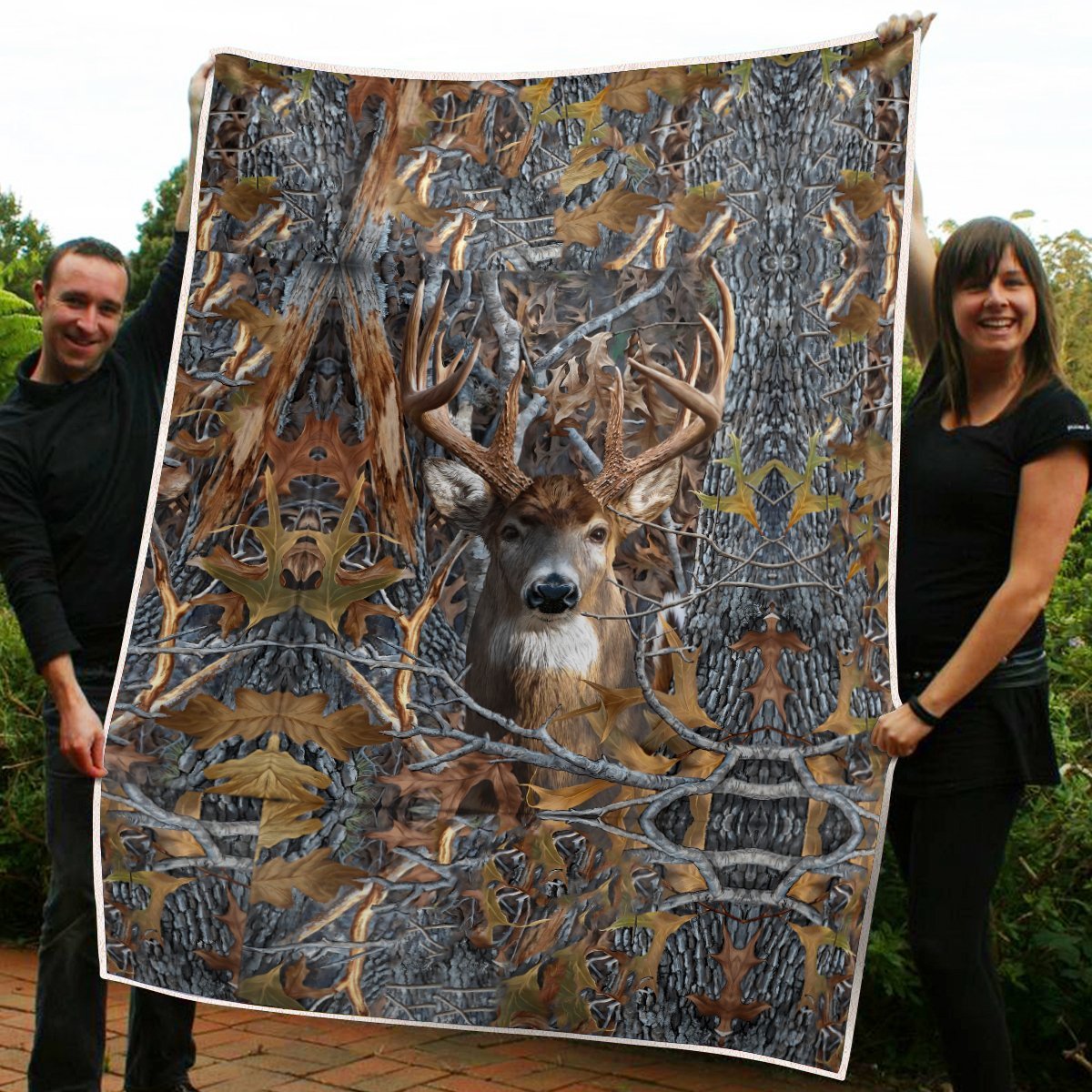 Deer Hunting Fleece Blanket | Adult 60×80 inch | Youth 45×60 inch | Colorful | BK2014