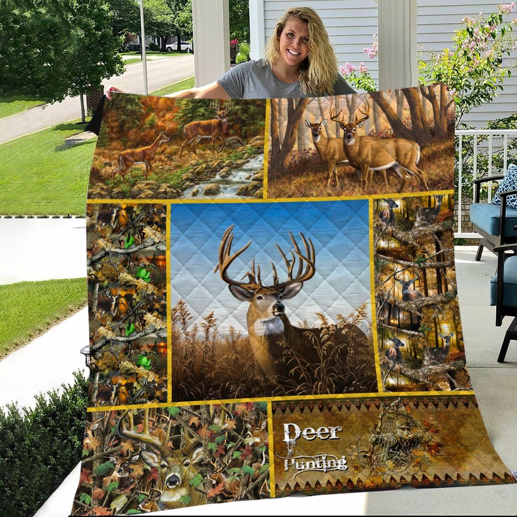 Deer Hunting Fleece Blanket | Adult 60×80 inch | Youth 45×60 inch | Colorful | BK3401