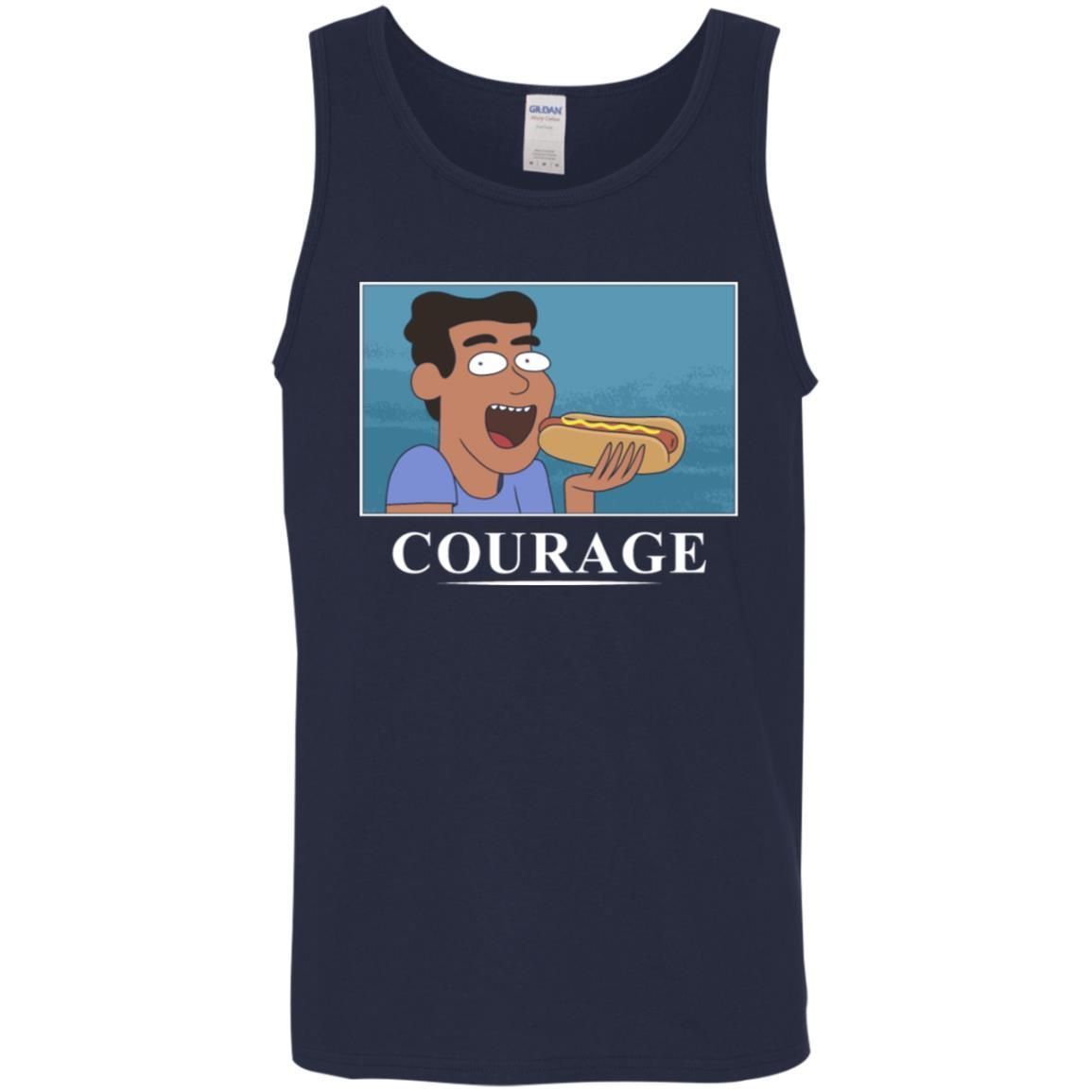 Rick And Morty Courage Is Eating A Hot Dog Men Tank Top