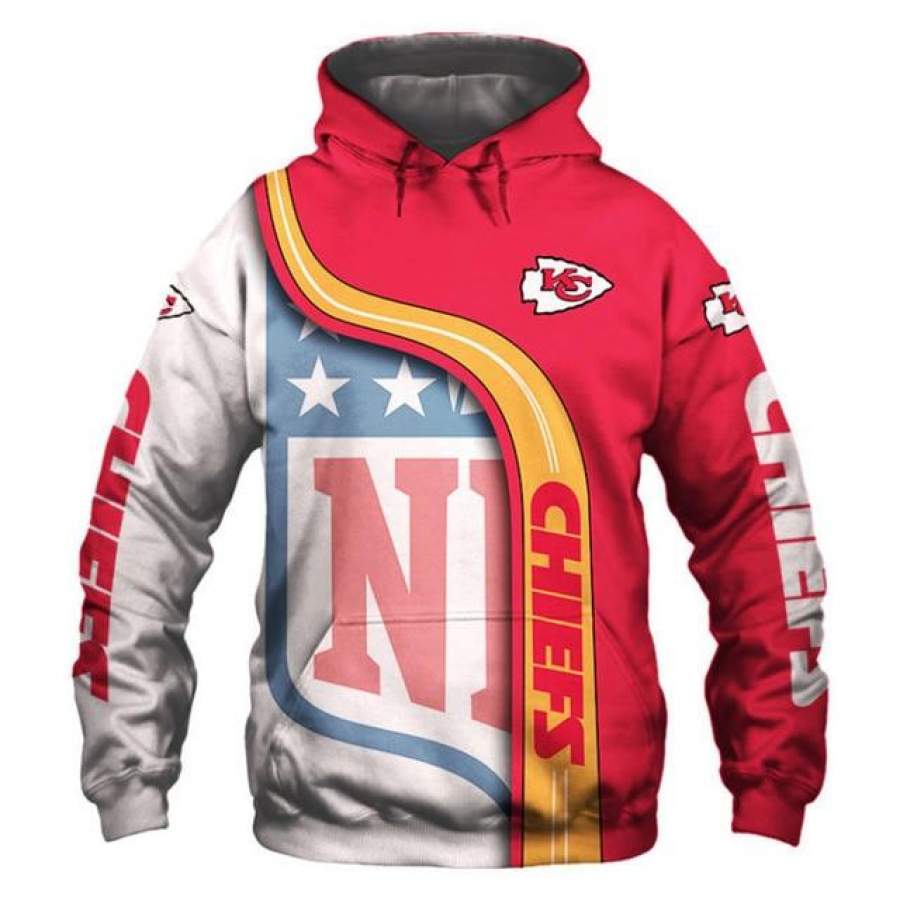 Kansas City Chiefs Curved Stripes 3D Hoodie