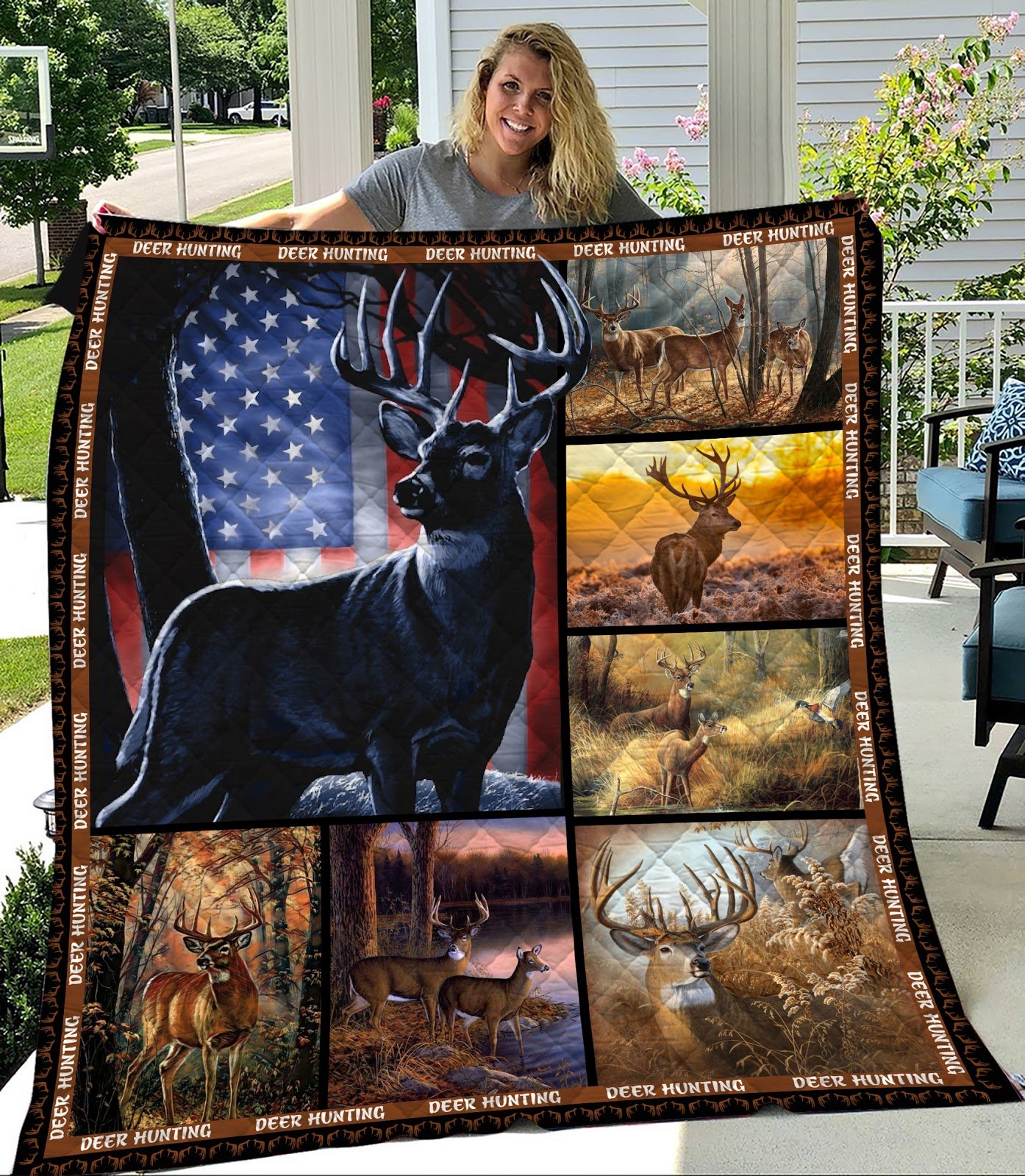 Deer Hunting Fleece Blanket | Adult 60×80 inch | Youth 45×60 inch | Colorful | BK3408