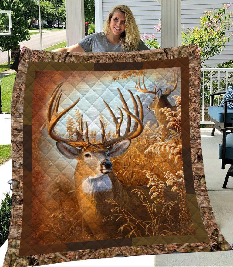 Deer Hunting Fleece Blanket | Adult 60×80 inch | Youth 45×60 inch | Colorful | BK3407