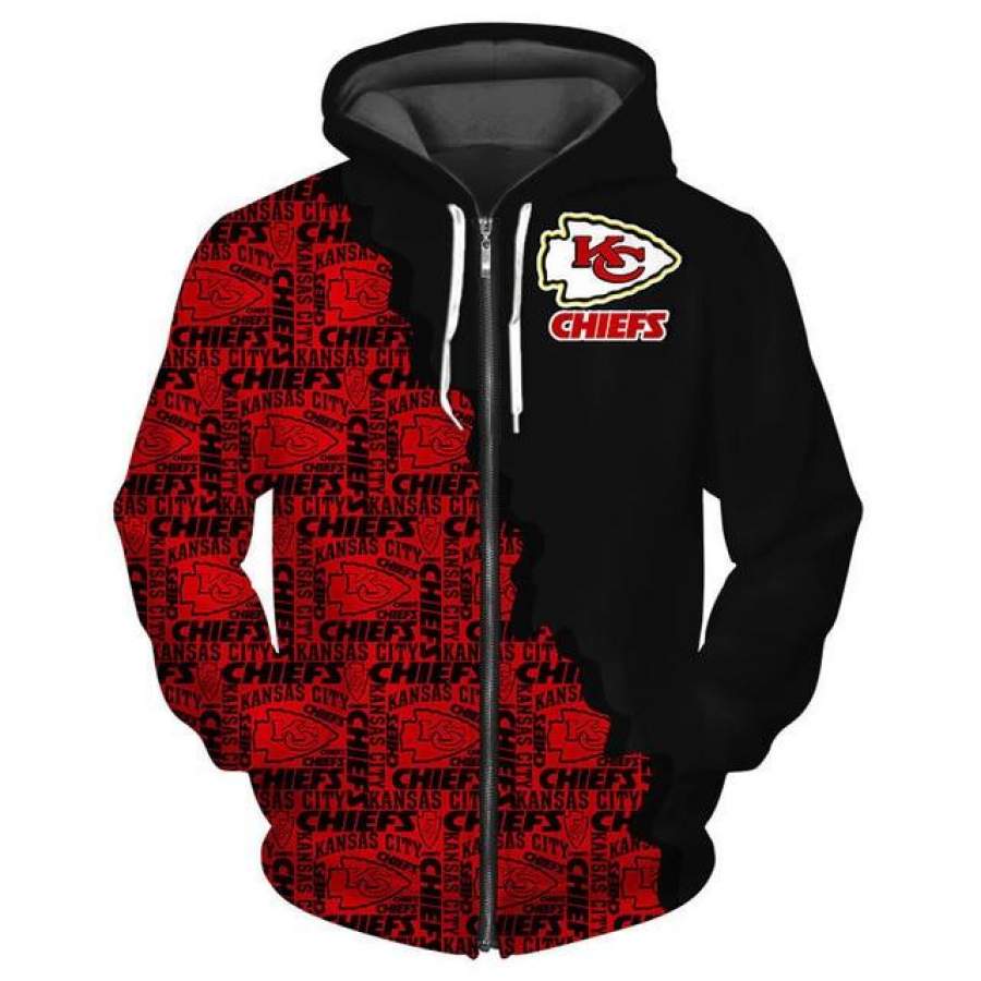 Kansas City Chiefs Cool 3D Zipper Hoodie