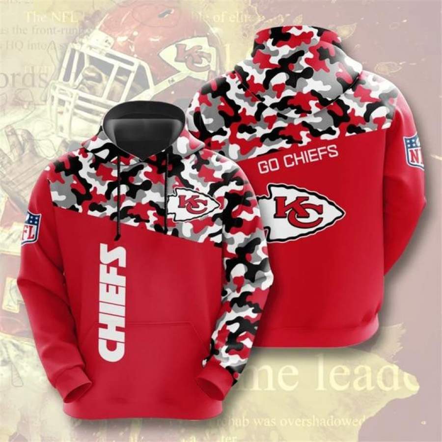 Kansas City Chiefs Camouflage Casual Hoodie