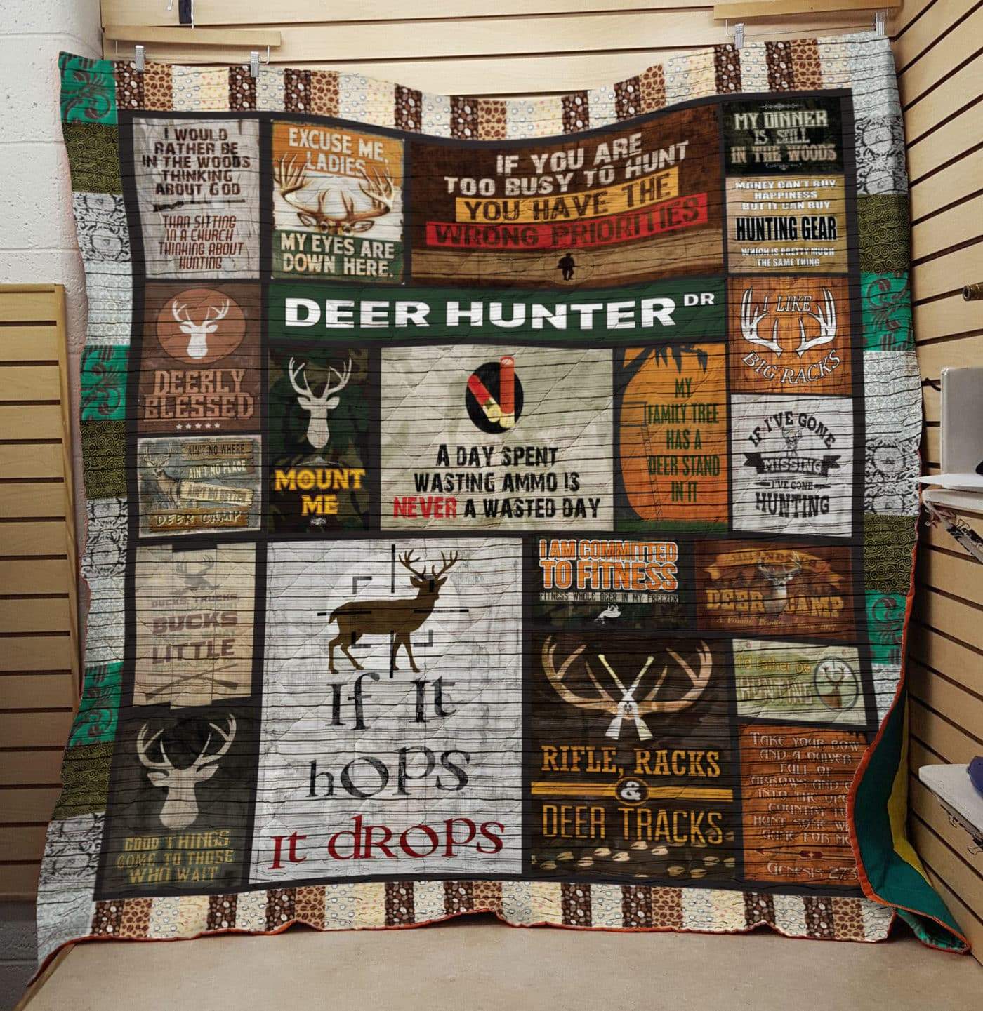 Deer Hunting Fleece Blanket | Adult 60×80 inch | Youth 45×60 inch | Colorful | BK3671