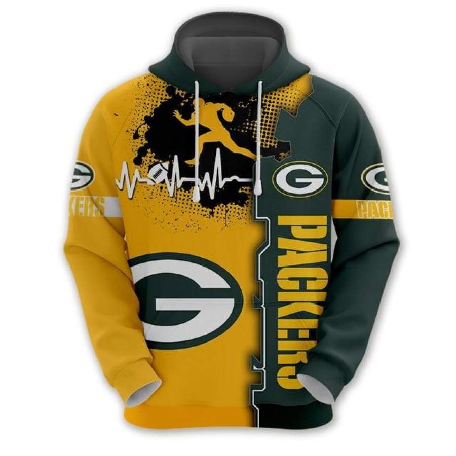 Green Bay Packers Beating Curve 3D Hoodie