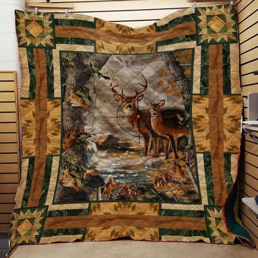 Deer Hunting Fleece Blanket | Adult 60×80 inch | Youth 45×60 inch | Colorful | BK3643