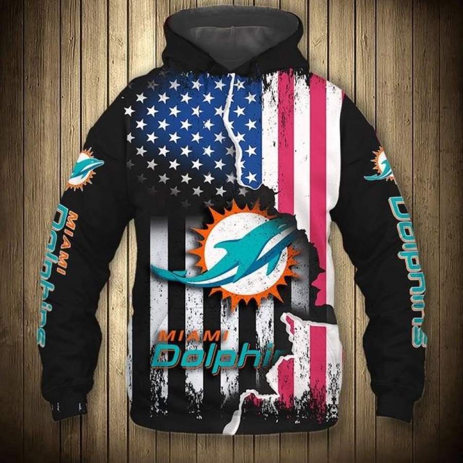 Miami Dolphins American Flag Hoodie