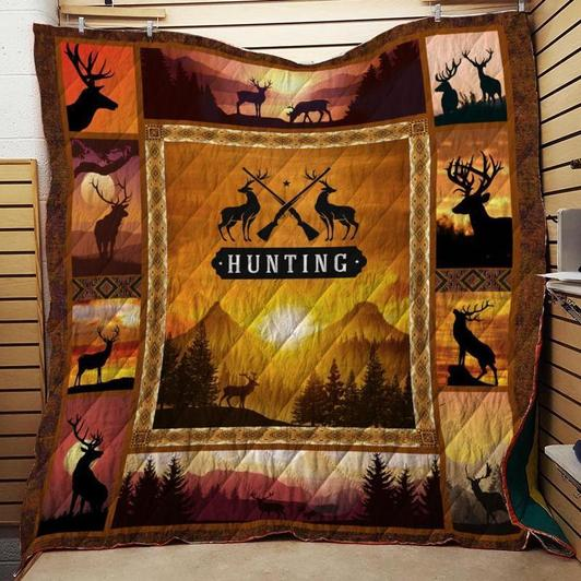 Deer Hunting Fleece Blanket | Adult 60×80 inch | Youth 45×60 inch | Colorful | BK3641