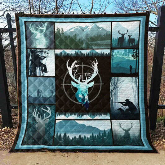 Deer Hunting Fleece Blanket | Adult 60×80 inch | Youth 45×60 inch | Colorful | BK3629