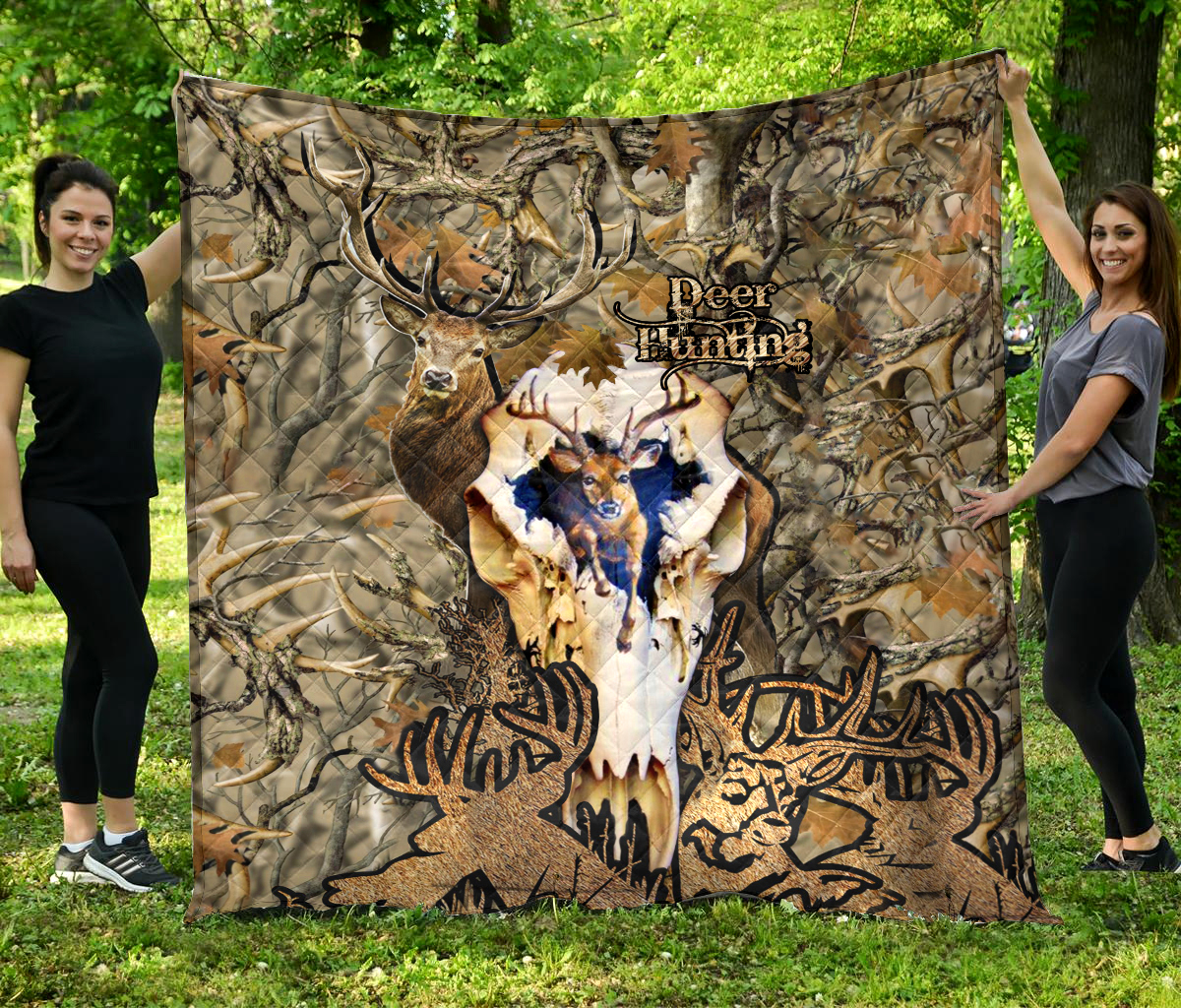 Deer Hunting Fleece Blanket | Adult 60×80 inch | Youth 45×60 inch | Colorful | BK3628