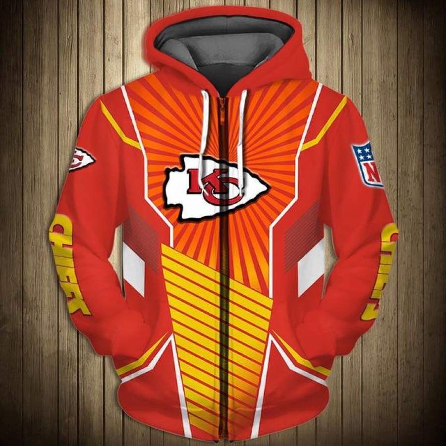 Kansas City Chiefs Sunlight Casual Zipper Hoodie