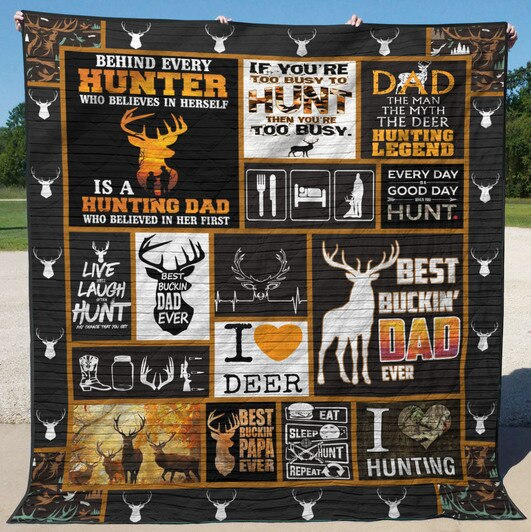 Deer Hunting Fleece Blanket | Adult 60×80 inch | Youth 45×60 inch | Colorful | BK2140