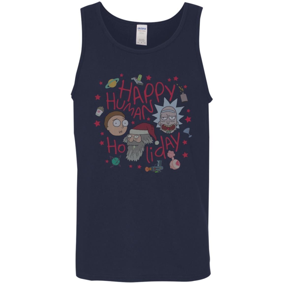 Rick And Morty Happy Human Holiday Jumper Men Tank Top