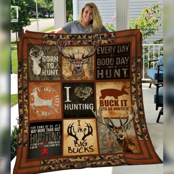 Deer Hunting Fleece Blanket | Adult 60×80 inch | Youth 45×60 inch | Colorful | BK3617