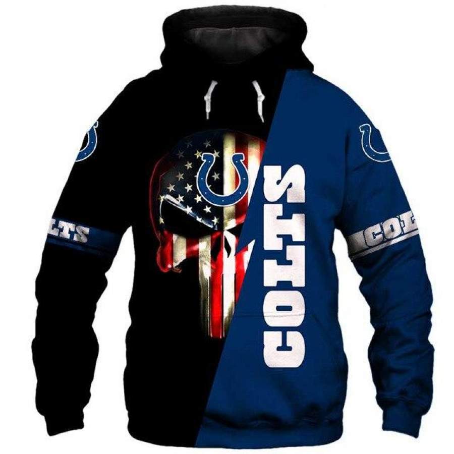 Indianapolis Colts 3D Skull Hoodie