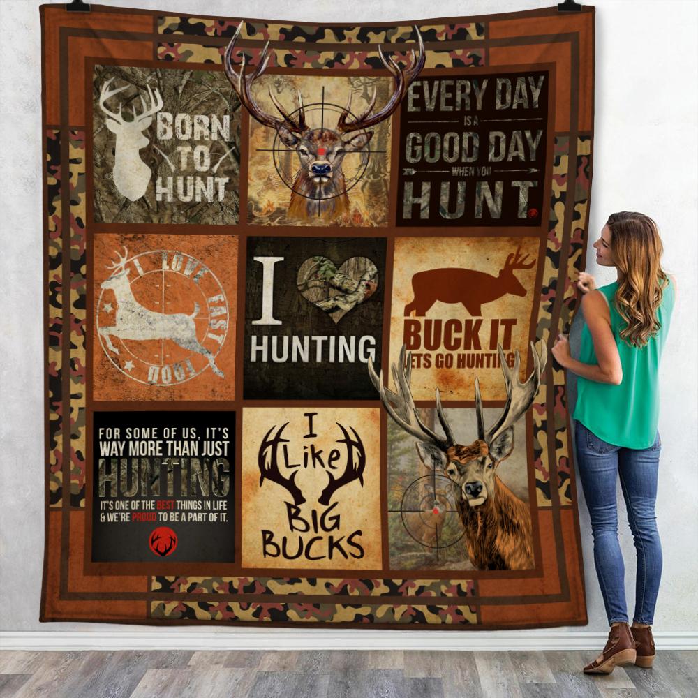 Deer Hunting Fleece Blanket | Adult 60×80 inch | Youth 45×60 inch | Colorful | BK3687