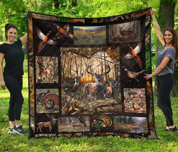 Deer Hunting Fleece Blanket | Adult 60×80 inch | Youth 45×60 inch | Colorful | BK3707