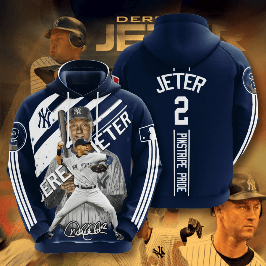 Derek Jeter New York Yankees 3D Hoodie All Over Printed Hoodie