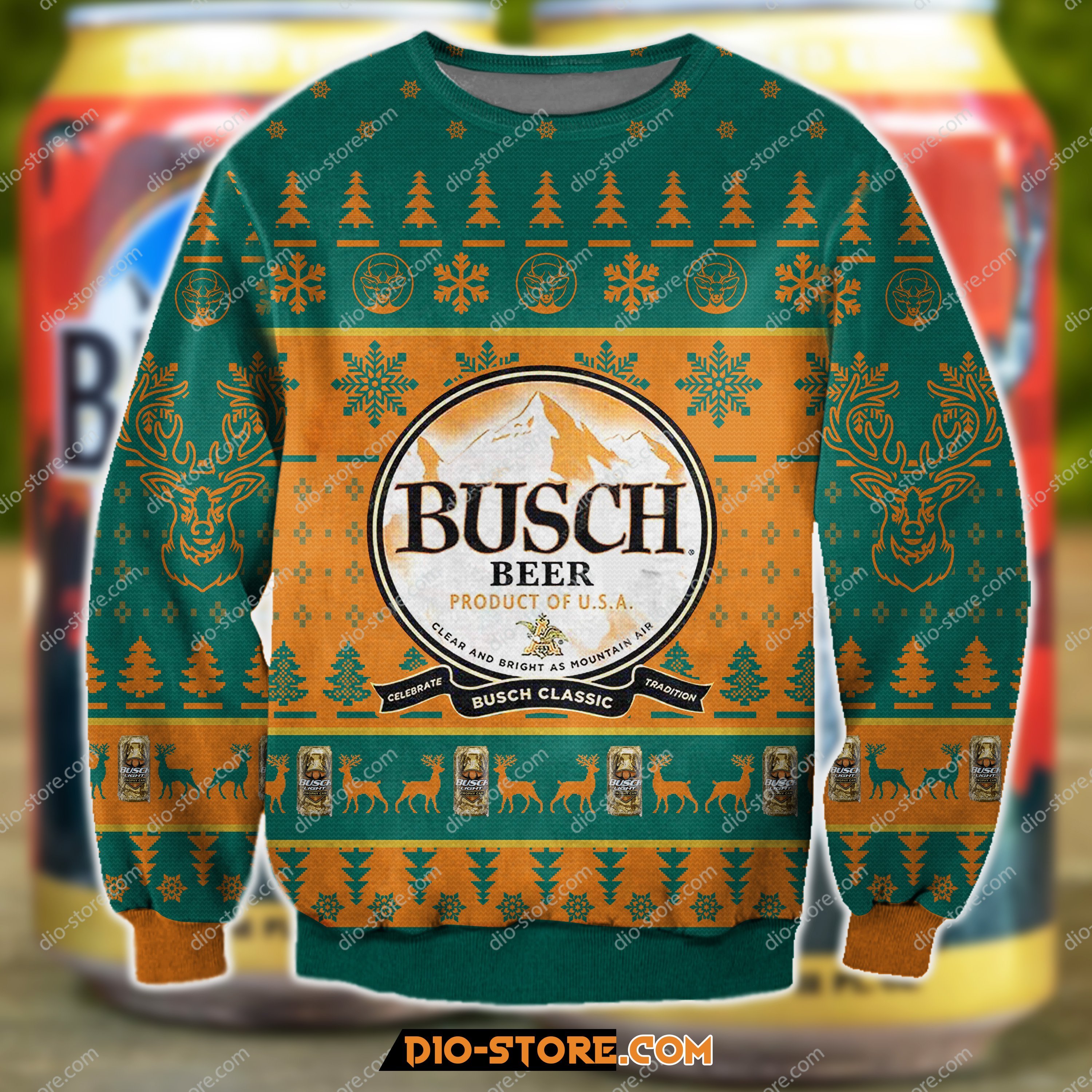 3D All Over Print Busch Buck Hunter Ugly Christmas Sweater Hoodie All Over Printed Cint10281