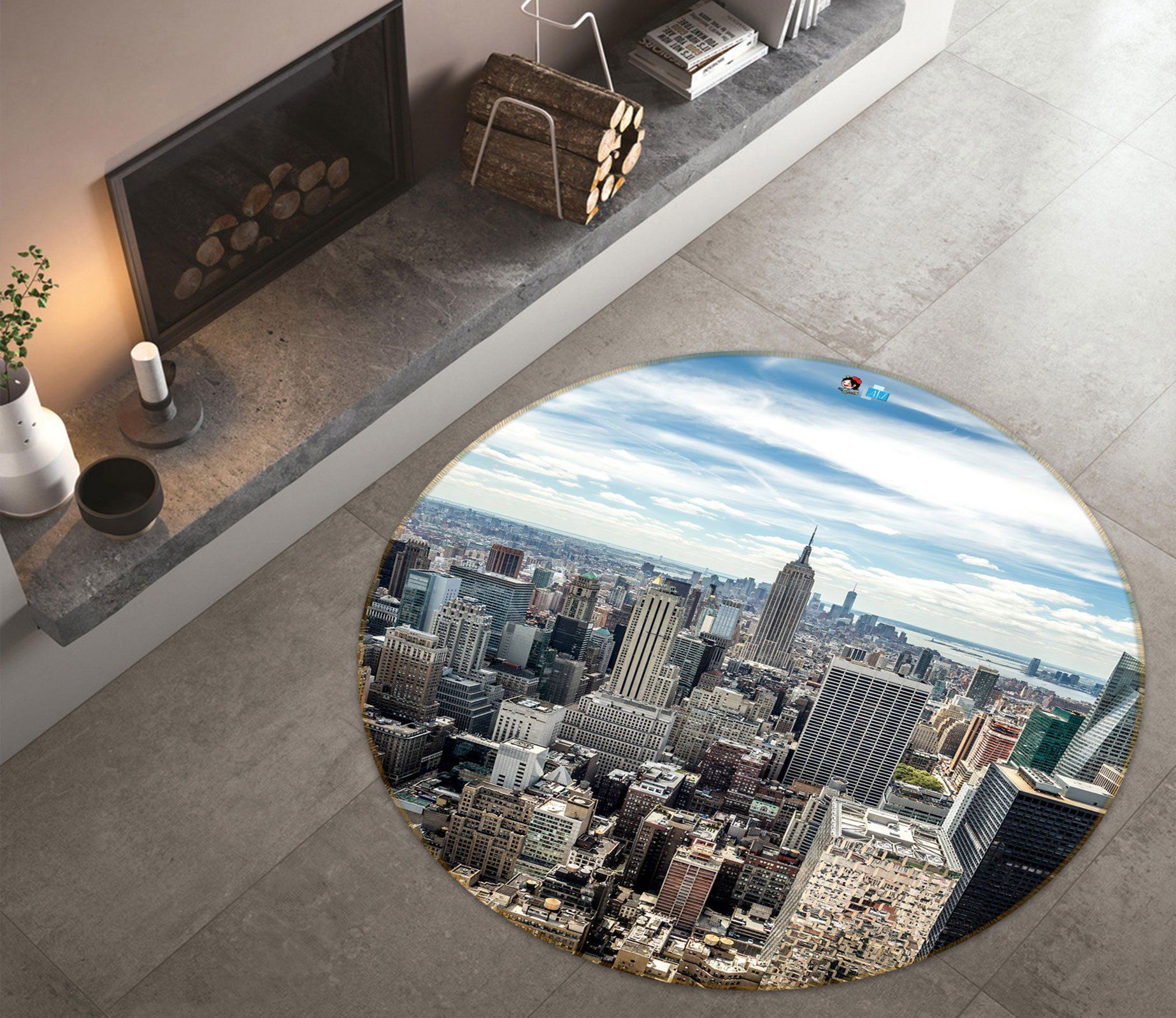 3D New York City 72168 Round Rug – Round Carpet Home Decor