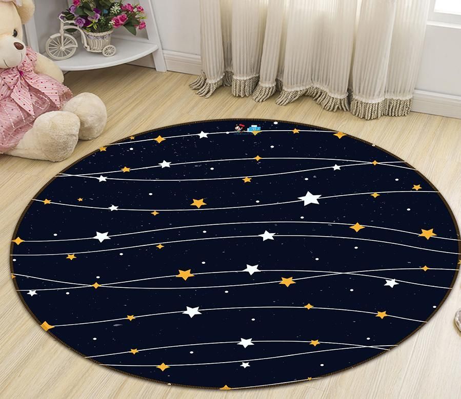 3D Five-Pointed Star 64075 Round Rug – Round Carpet Home Decor