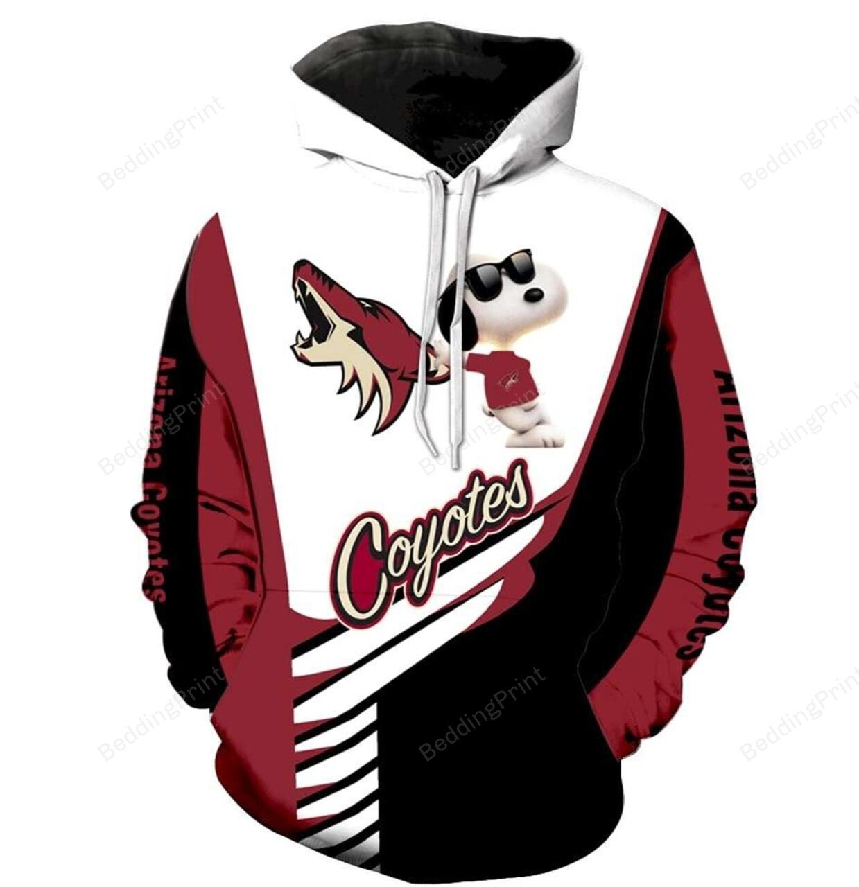 Arizona Coyotes Snoopy 3D All Over Print Hoodie, Zip-Up Hoodie