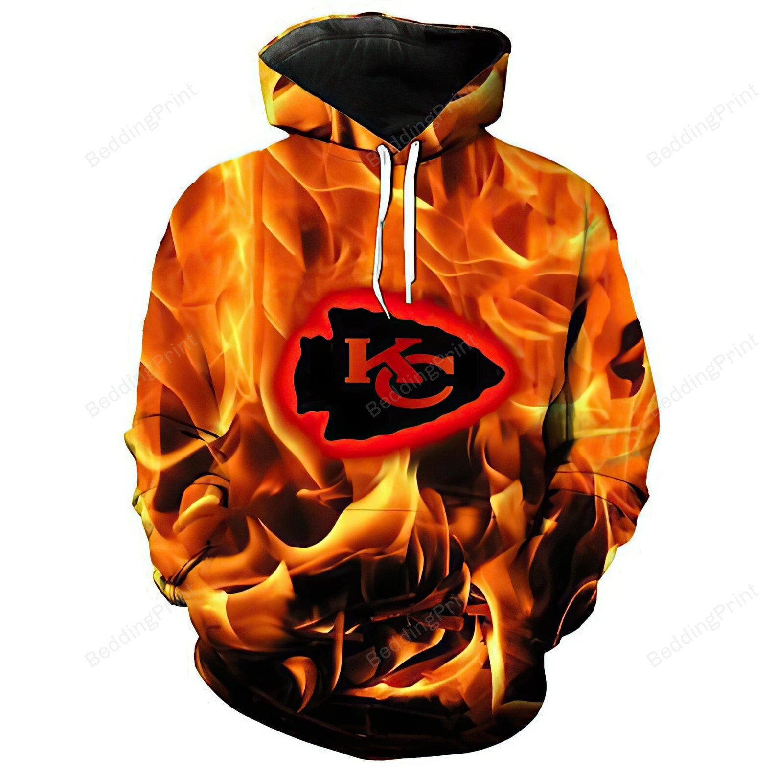 Kansas City Chiefs Flame 3D All Over Print Hoodie, Zip-Up Hoodie