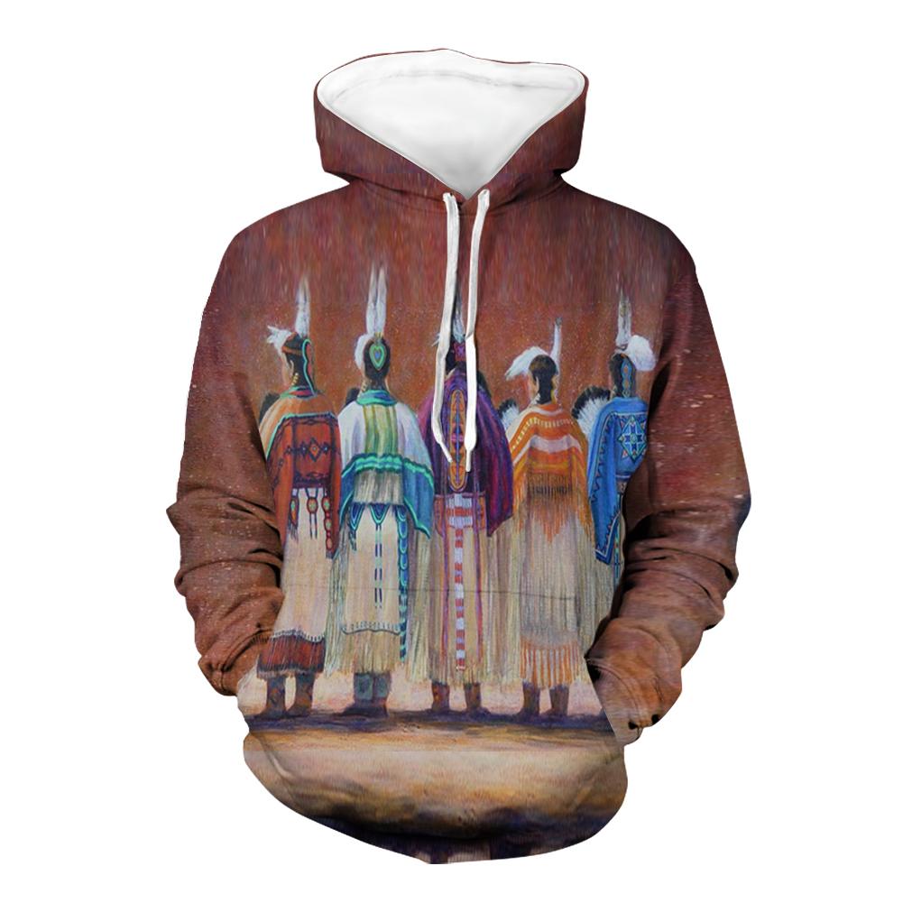 GB-NAT00350 Five Chief Native American 3D Hoodie