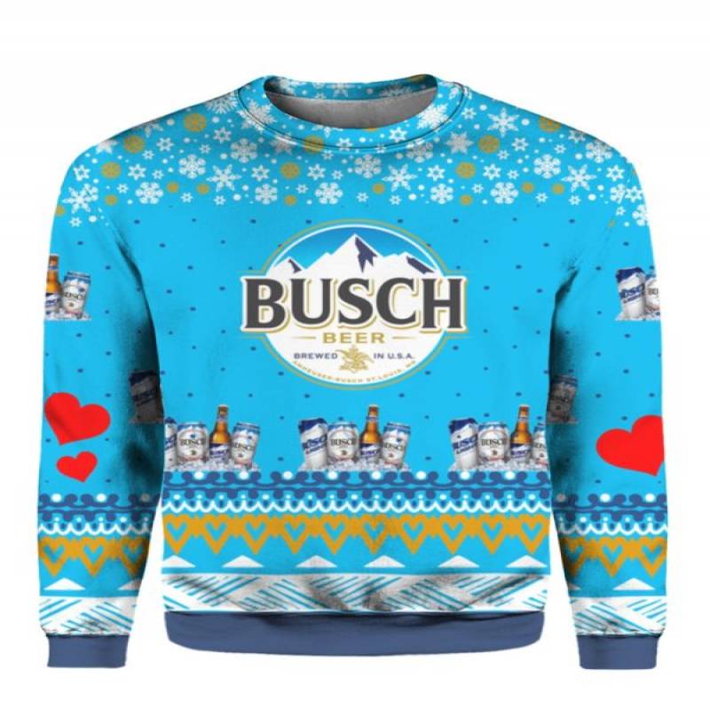 Busch Beer 3D Print Ugly Christmas Sweater Hoodie