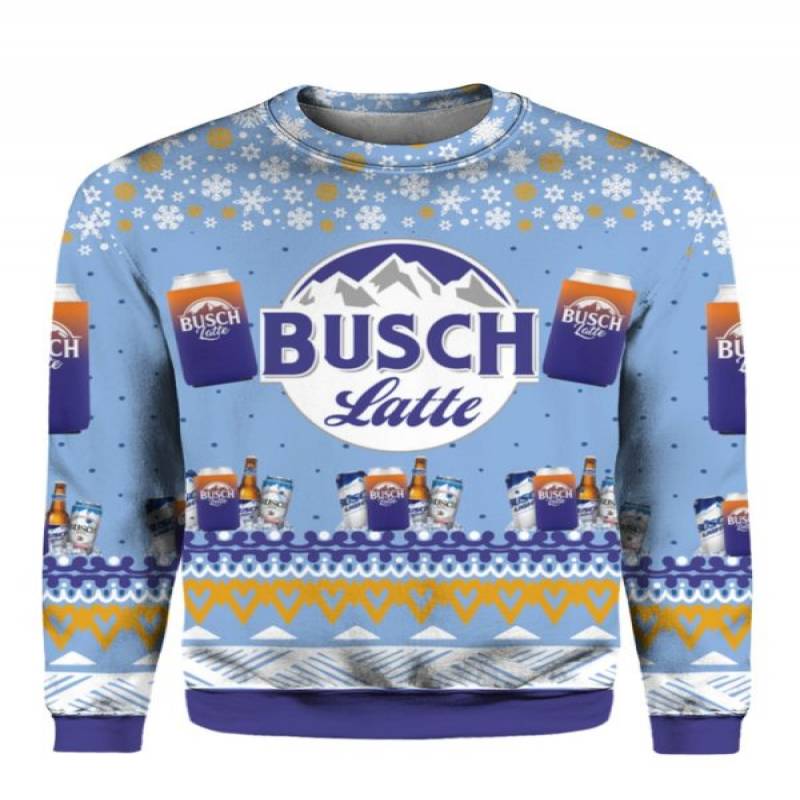 Busch Latte Beer 3D Print Ugly Christmas Sweater Shirt Hoodie