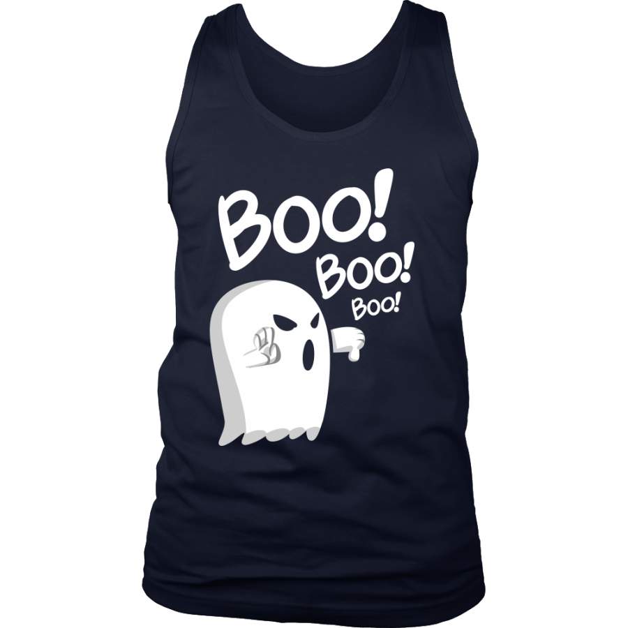 Discontented Ghost ‘BOO’ Funny Men’s Tank