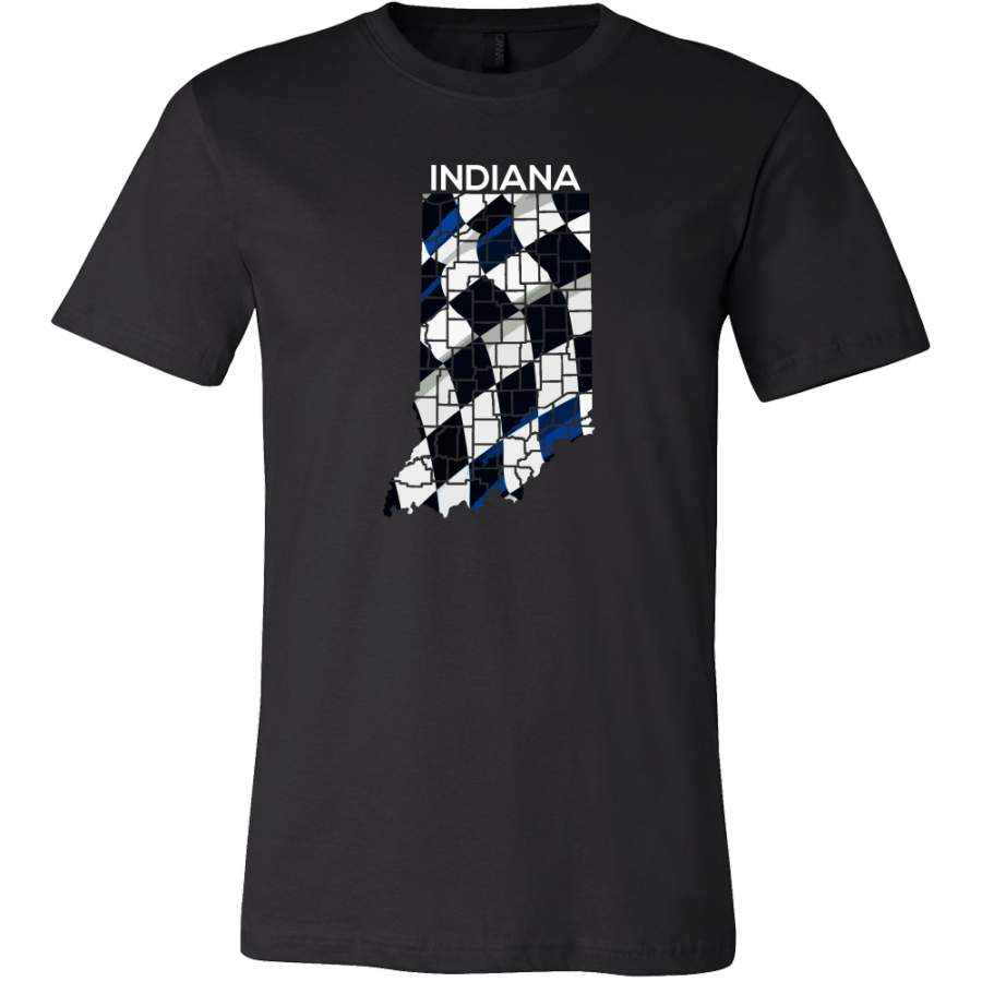 Indiana State Indianapolis Checkered Flag Map U.S.A T-shirt