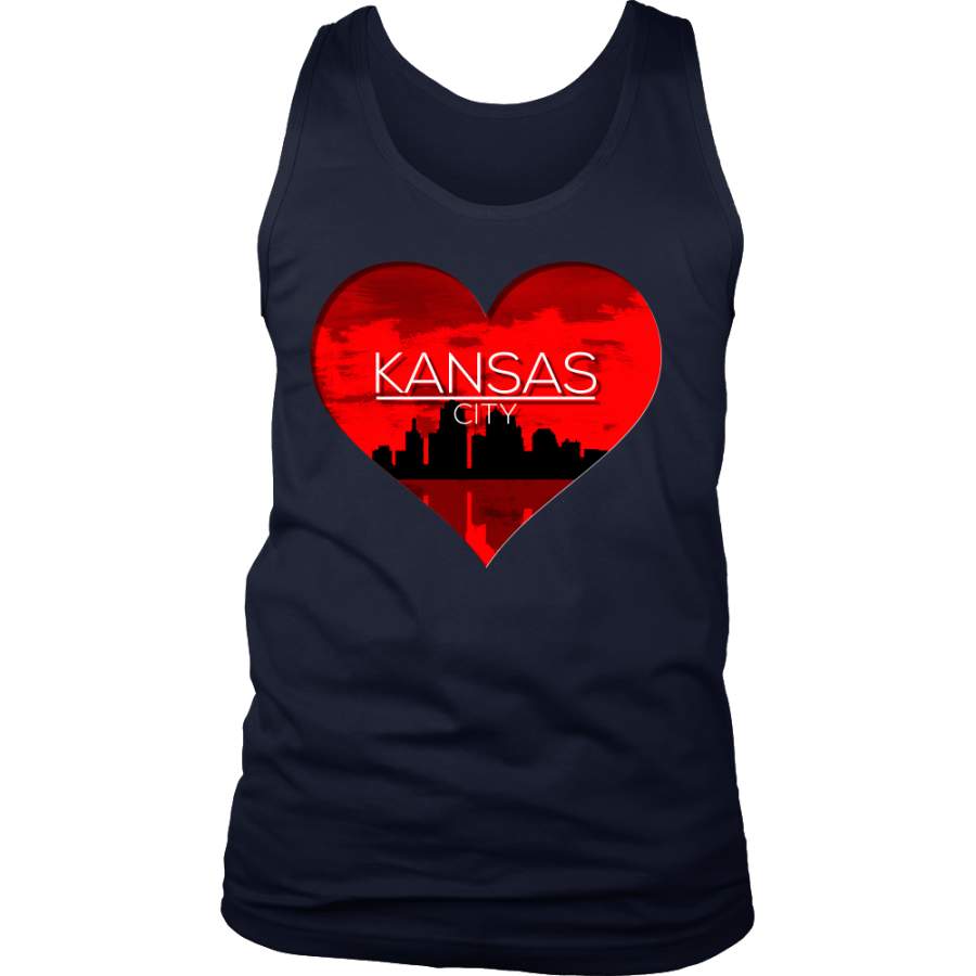 I Love Kansas City KC Skyline Heart State U.S.A Men’s Tank