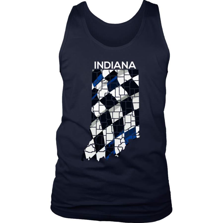 Indiana State Indianapolis Checkered Flag Map U.S.A Tank